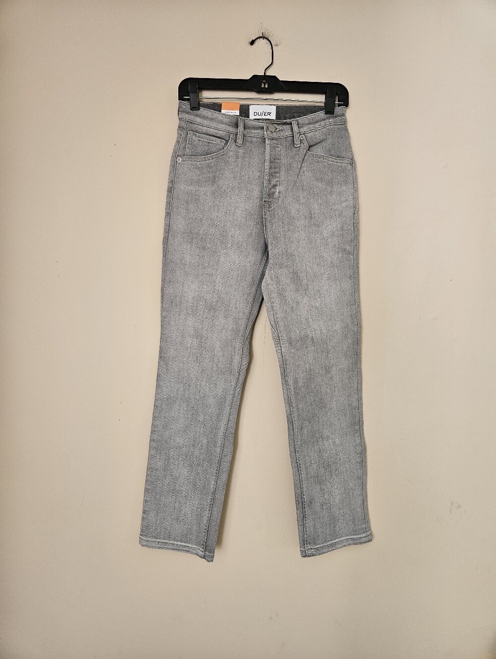 DU/ER Women's Straight Jeans in Light Gray, Size 27